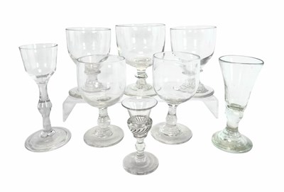 Lot 52 - COLLECTION OF EIGHT 18TH CENTURY GEORGE I, II & III HAND BLOWN DRINKING GLASSES