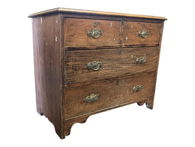 Lot 808 - GEORGE III 19TH CENTURY OAK BACHELORS CHEST OF DRAWERS