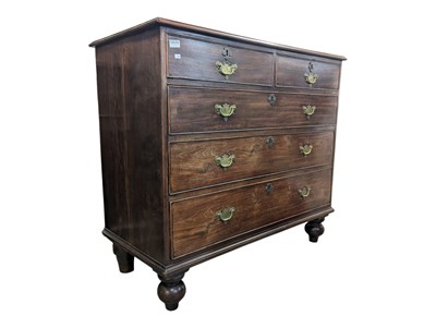 Lot 751 - 19TH CENTURY GEORGE III MAHOGANY CHEST OF DRAWERS