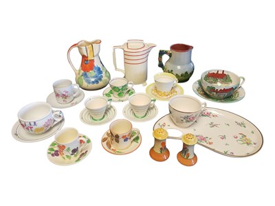 Lot 63 - COLLECTION OF 20TH CENTURY CLARICE CLIFF MANNER TEA SERVICE PIECES