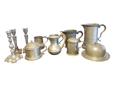 Lot 263 - COLLECTION OF 20TH CENTURY VINTAGE PEWTER TANKARDS, JUGS, ETC