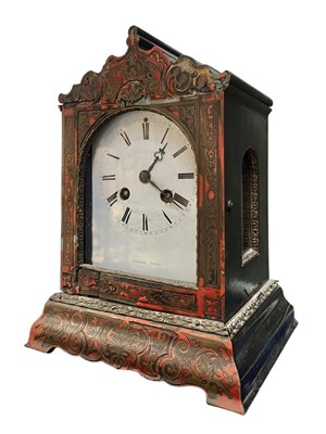 Lot 487 - POTONIE, PARIS - FRENCH 19TH CENTURY BOULLE WORK MANTEL CLOCK