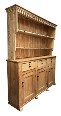 Lot 296 - VICTORIAN 19TH CENTURY PINE WOOD WELSH DRESSER
