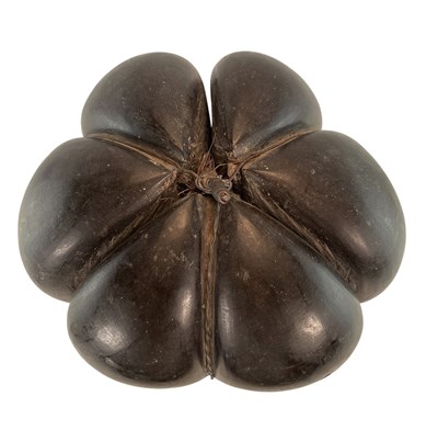 Lot 30 - CIRCA 1900 TRIPLE WIRE MOUNTED SEYCHELLES COCO DE MER NUTS