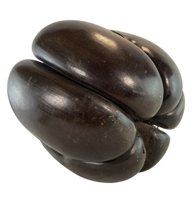 Lot 30 - CIRCA 1900 TRIPLE WIRE MOUNTED SEYCHELLES COCO DE MER NUTS