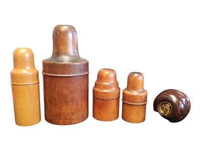 Lot 275 - COLLECTION OF 19TH & EARLY 20TH CENTURY TREEN BOTTLE HOLDERS