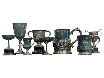 Lot 287 - COLLECTION OF VINTAGE 20TH CENTURY SILVER PLATE TROPHIES & TANKARDS