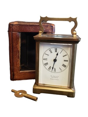 Lot 280 - EARLY 20TH CENTURY ARTHUR JACK & CO CARRIAGE CLOCK