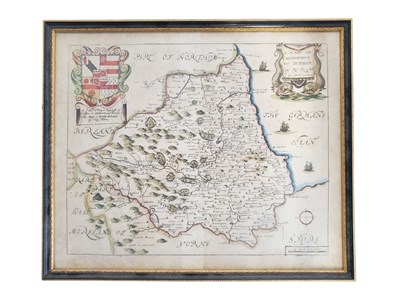 Lot 546 - AFTER RICHARD BLOME (1635–1705) - LATE 17TH CENTURY MAP ENGRAVING OF YE BISHOPRICK OF DURHAM