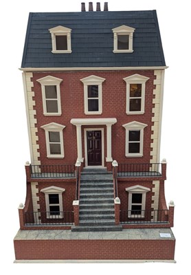 Lot 13 - DOLLS HOUSE - SCRATCH BUILD RED BRICK STYLE TOWN HOUSE