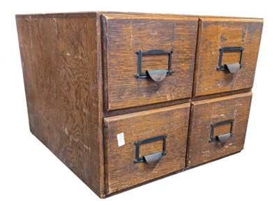 Lot 839 - MID CENTURY OAK INDEX FILING CABINET