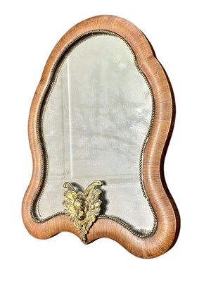 Lot 474 - CONTINENTAL 19TH CENTURY ROSEWOOD VENEERED & GILT BRASS EASEL TABLE MIRROR