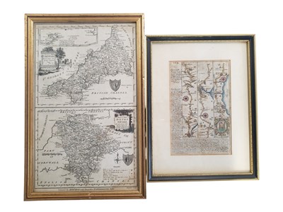 Lot 543 - TWO 18TH CENTURY MAPS OF SOUTH WEST ENGLAND