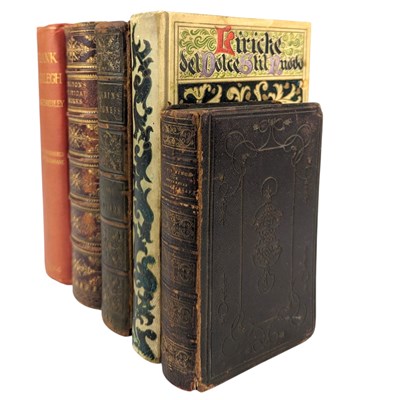 Lot 66 - BINDINGS - COLLECTION OF DECORATIVE BOOKS, INC. JOHN MILTON, JOHN BUNYAN, ERCOLE RIVALTA