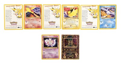 Lot 530 - POKEMON - x5 PROMO CARDS INC ANCIENT MEW, LEGENDARY BIRDS & MEWTWO