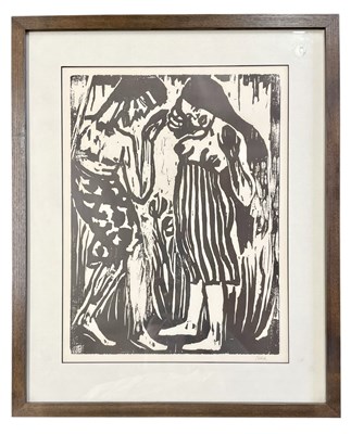 Lot 281 - BELIEVED EMIL NOLDE (1867-1956) - ' TANDELEI ' - 1917 WOODCUT PRINT ON PAPER