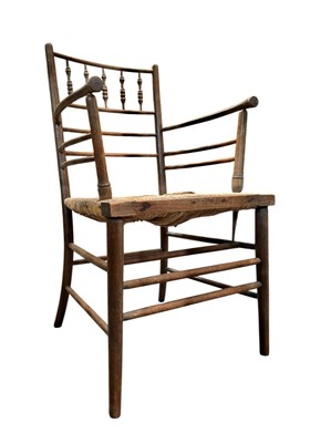 Lot 267 - WILLIAM MORRIS-STYLE (1834-1896) - ARTS & CRAFTS SUSSEX CHAIR