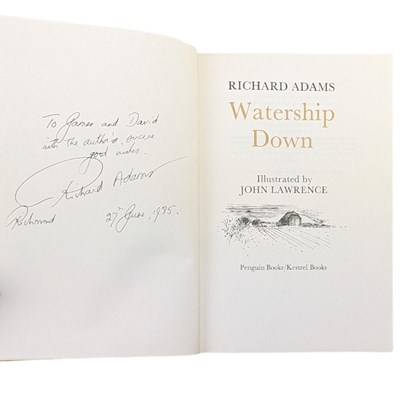 Lot 4 - ADAMS, RICHARD - SIGNED COPY OF WATERSHIP DOWN, ILLUSTRATED EDITION