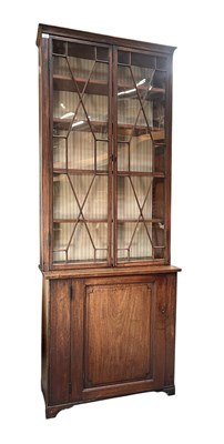 Lot 624 - GEORGE III EARLY 19TH CENTURY MAHOGANY ASTRAGAL GLAZED BOOKCASE