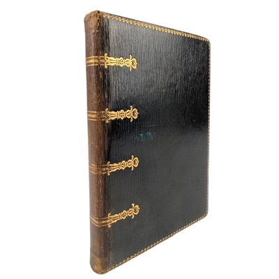 Lot 146 - DECORATIVE LEATHER BOUND HANDWRITTEN POETRY VOLUME, C.19TH CENTURY