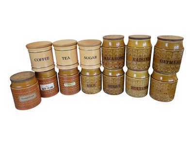 Lot 84 - SHANNON POTTERY - COLLECTION OF 20TH CENTURY KITCHENALIA STORAGE JARS