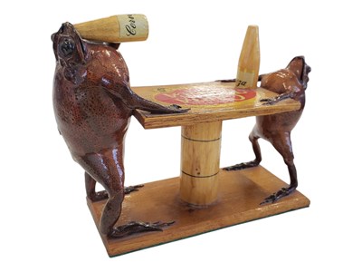 Lot 297 - 20TH CENTURY VINTAGE MEXICAN NOVELTY TAXIDERMY FROG GROUP