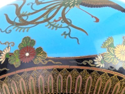 Lot 99 - ATT NAMIKAWA YASUYUKI - A JAPANESE MEIJI CLOISONNE ENAMEL LIDDED JAR 京读並河 款铜胎掐丝珐琅盖罐