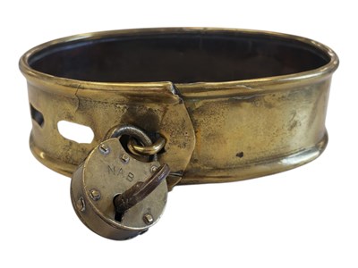 Lot 115 - GEORGE III 19TH CENTURY BRASS DOG COLLAR