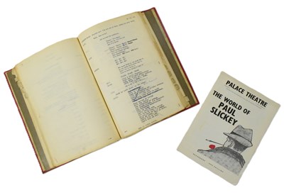 Lot 55 - THE WORLD OF PAUL SLICKEY (PLAY) - ORIGINAL PRE-PERFORMANCE SCRIPT