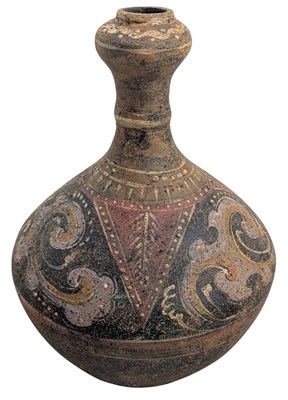 Lot 212 - CHINESE CORK (?) GARLIC MOUTH BOTTLE VASE
