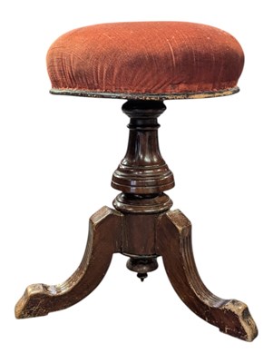 Lot 796 - VICTORIAN 19TH CENTURY MAHOGANY PIANO STOOL