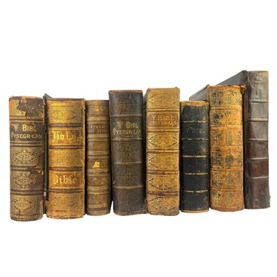 Lot 12 - SELECTION OF 19TH CENTURY WELSH BIBLES & RELIGIOUS LITERATURE
