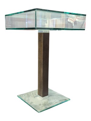 Lot 629 - CONTEMPORARY DESIGNER PEDESTAL GLASS SIDE TABLE