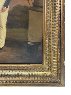 Lot 260 - 19TH CENTURY SCHOOL - SIR EMILIUS BAYLEY AS A BOY WITH CRICKET BAT- OIL ON CANVAS