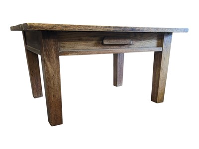 Lot 760 - MODERN DESIGN OAK WOOD LOW COFFEE TABLE WITH SINGLE DRAWER