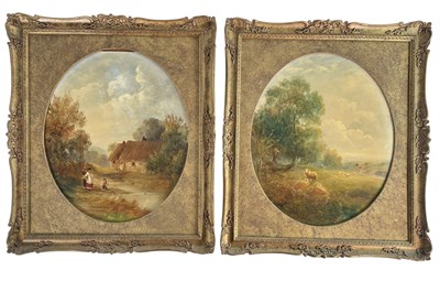 Lot 429 - H. SHERBORNE (19TH CENTURY) - PAIR OF OIL ON CANVAS LANDSCAPE PAINTINGS