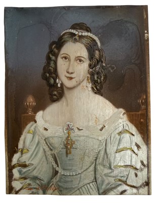 Lot 29 - 19TH CENTURY IVORY MINIATURE PORTRAIT OF GERMAN ACTRESS CHARLOTTE VON HAGN