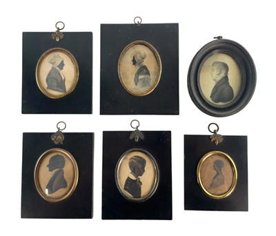 Lot 83 - COLLECTION OF SIX VICTORIAN 19TH CENTURY FRAMED SILHOUETTES