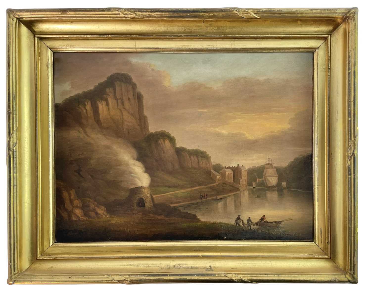 Lot 306 - ENGLISH 19TH CENTURY SCHOOL - ST. VINCENT'S ROCKS, CLIFTON - OIL ON CANVAS PAINTING