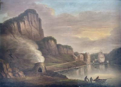 Lot 306 - ENGLISH 19TH CENTURY SCHOOL - ST. VINCENT'S ROCKS, CLIFTON - OIL ON CANVAS PAINTING