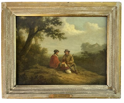 Lot 314 - ATTR. TO GEORGE MORLAND (1763-1804) - PASTORAL SCENE - OIL ON CANVAS PAINTING