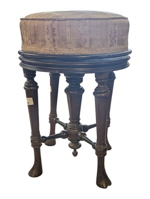 Lot 768 - REGENCY MAHOGANY & OVERSTUFFED SEAT PIANO STOOL