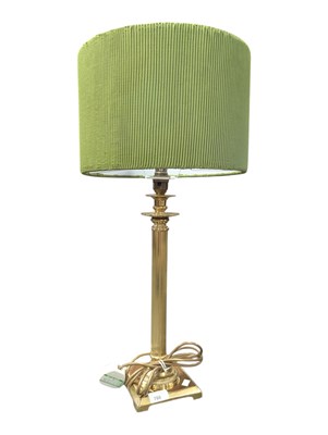 Lot 788 - CONTEMPORARY BRASS COLUMNAR TABLE LAMP