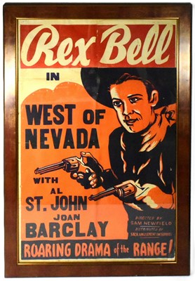 Lot 89 - WESTERN - WEST OF NEVADA (1936) - ORIGINAL ONE SHEET POSTER