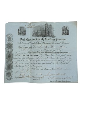 Lot 493 - 1857 YORK CITY & COUNTY BANKING COMPANY SHARES