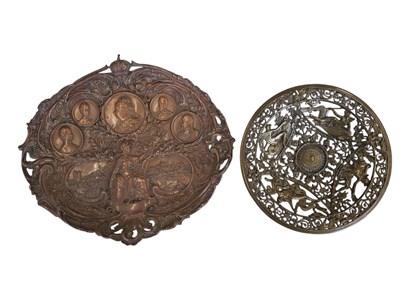 Lot 311 - TWO 19TH CENTURY VICTORIAN PIERCED METAL WALL PLAQUES / PLATES