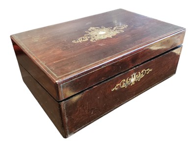 Lot 325 - 19TH CENTURY VICTORIAN WRITING SLOPE W/ INLAID DECORATION