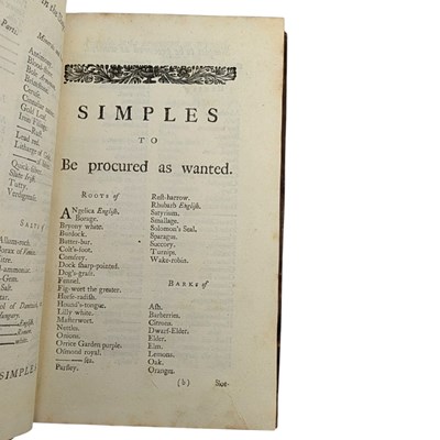 Lot 15 - FULLER, THOMAS - 1739 PHARMACOPOEIA DOMESTICA: OR, THE FAMILY DISPENSATORY