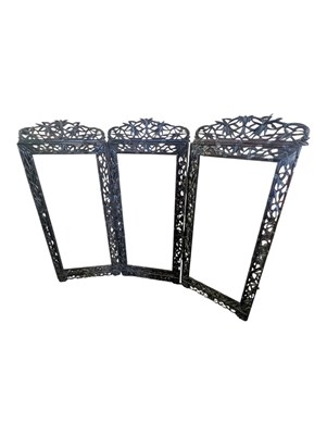 Lot 783 - 19TH CENTURY CHINESE HARDWOOD CARVED TRIPTYCH FRAMES / ROOM DIVIDER
