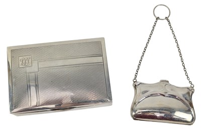 Lot 61 - GEORGE V HALLMARKED SILVER COIN PURSE & A SILVER CIGARETTE CASE